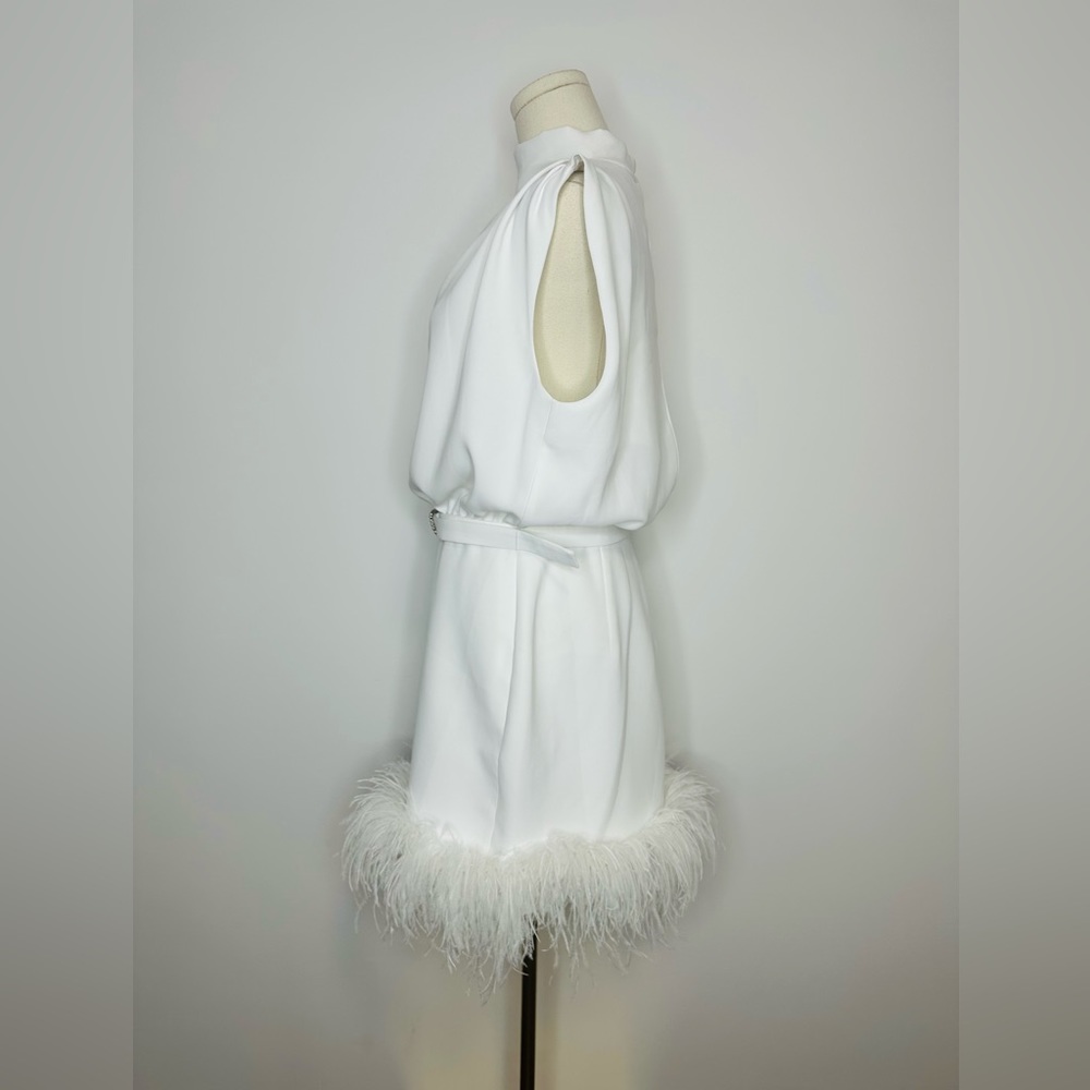 Amanda Uprichard Sullivan Feather-Trimmed Belted Minidress - Picture 11 of 14